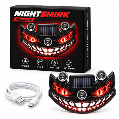 NightSmirk – Solar LED Evil Grin Car Window Light