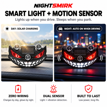 NightSmirk – Solar LED Evil Grin Car Window Light